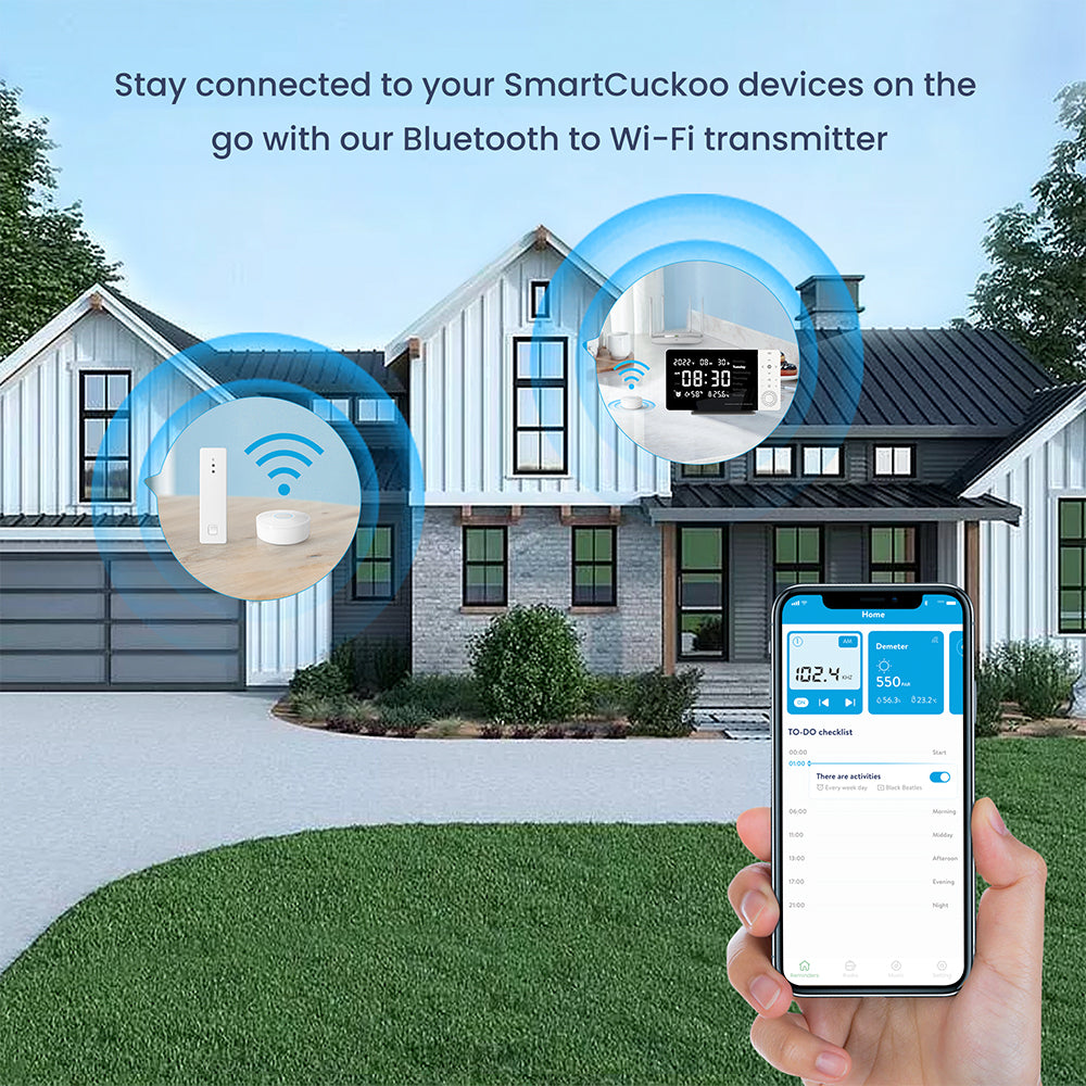 SMARTCUCKOO Bluetooth to WIFI Converter - Extend our Bluetooth Devices connection range, companion to SmartCuckoo digital thermometer, Digital Alarm Clock and more